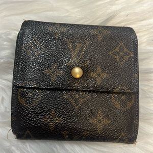 Authentic Louis Vuitton double snap mono wallet